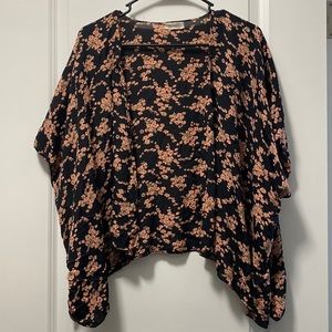 floral pattern black and pink shawl